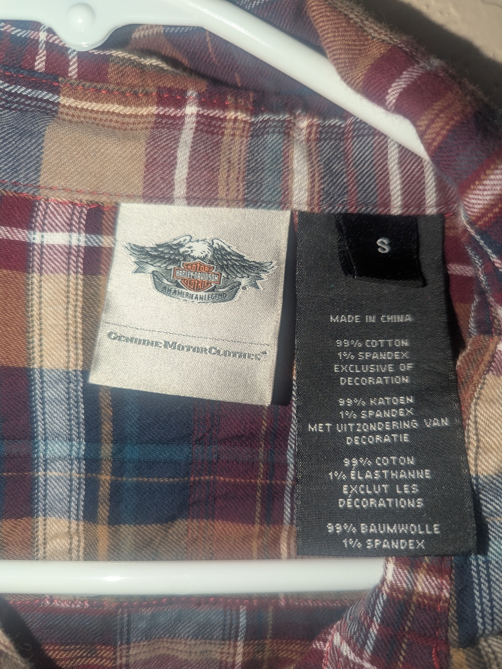 Harley-Davidson Plaid Button-Down Shirt in Red, Blue & Brown